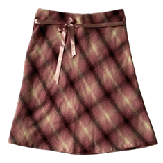 Brown and Pink Plaid A-Line Skirt